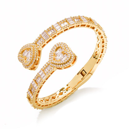 Baguette Heart Bangle